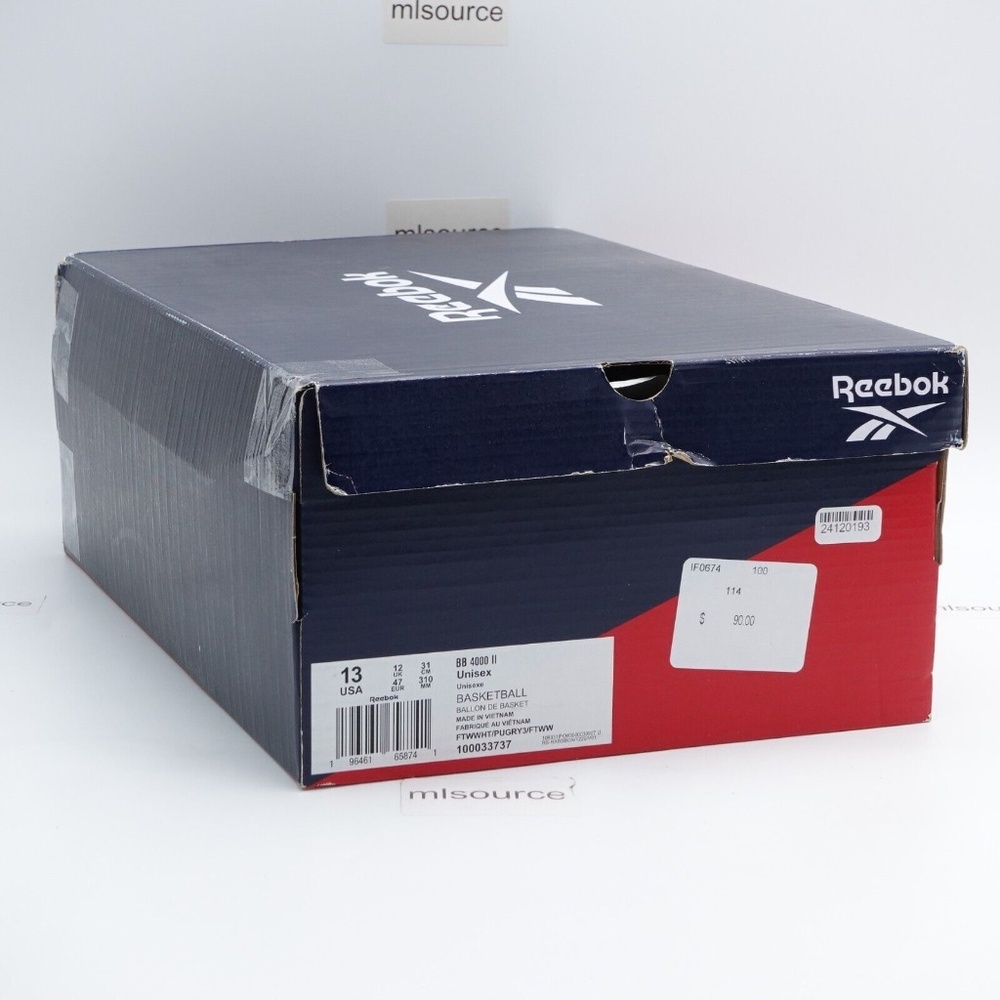 NEW Reebok BB 4000 II Leather Sneakers 100033737 Triple White - Picture 10 of 11